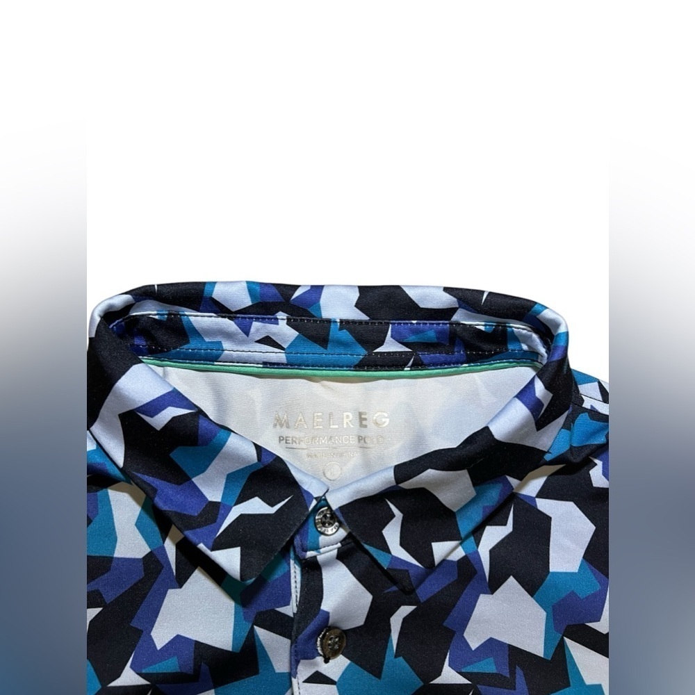 Maelreg performance blue and black polo athletic shirt - Picture 3 of 5